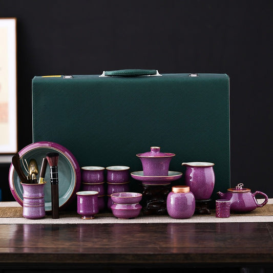 Master-crafted Kung Fu tea set—premium gift set suitable for home brewing or high-end business gifting.