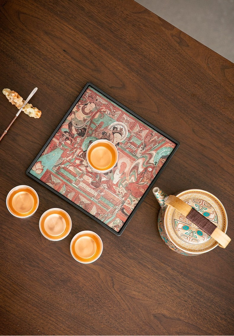 Exquisite Ceramic Gongfu Tea Set with Silver-Plated Taotie Patterns – Elegant, Practical, and Retro-Style Chinese Tea Set for Home Use