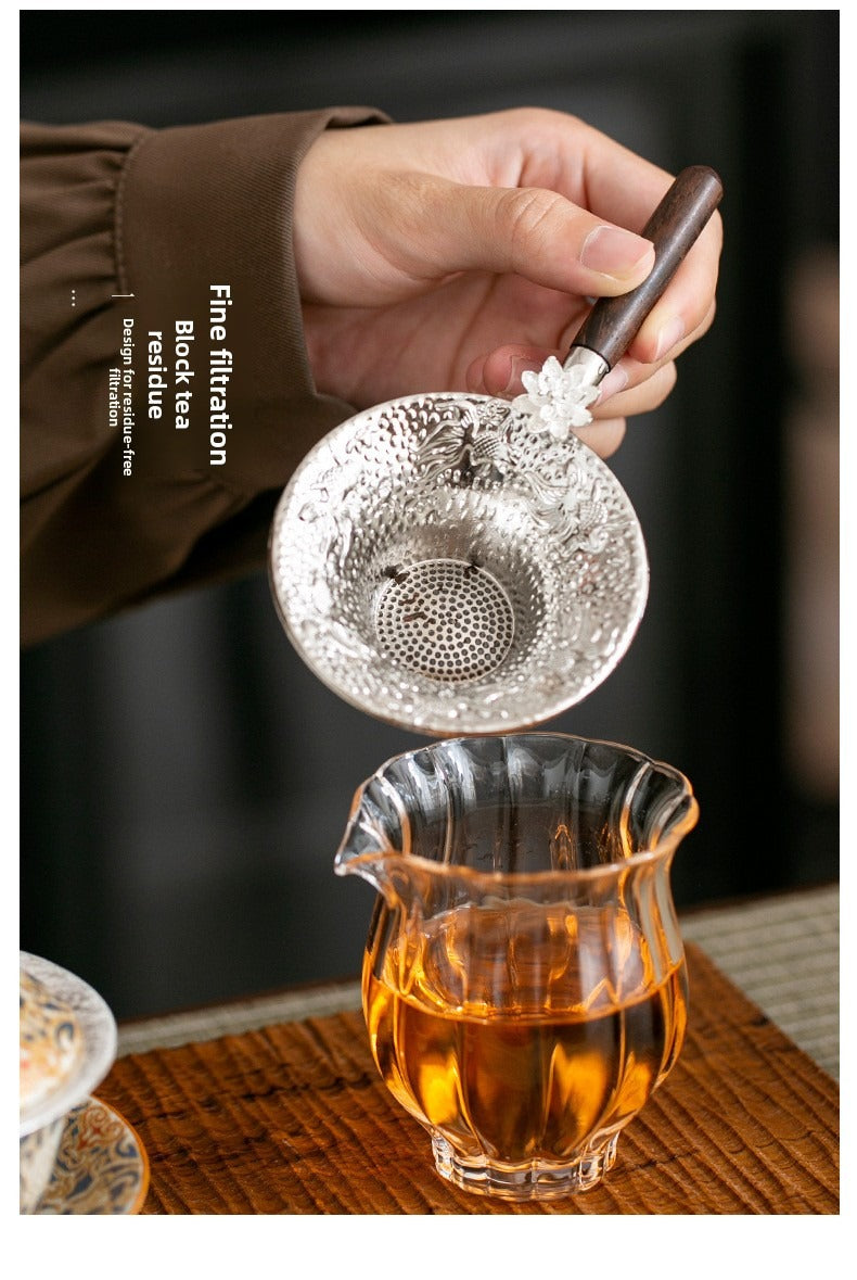 Premium Chinese-style Dunhuang-inspired silver-plated Kung Fu tea set; a high-end, vintage-style, "quiet luxury" gift box set suitable for brewing and enjoying tea—collector's grade.