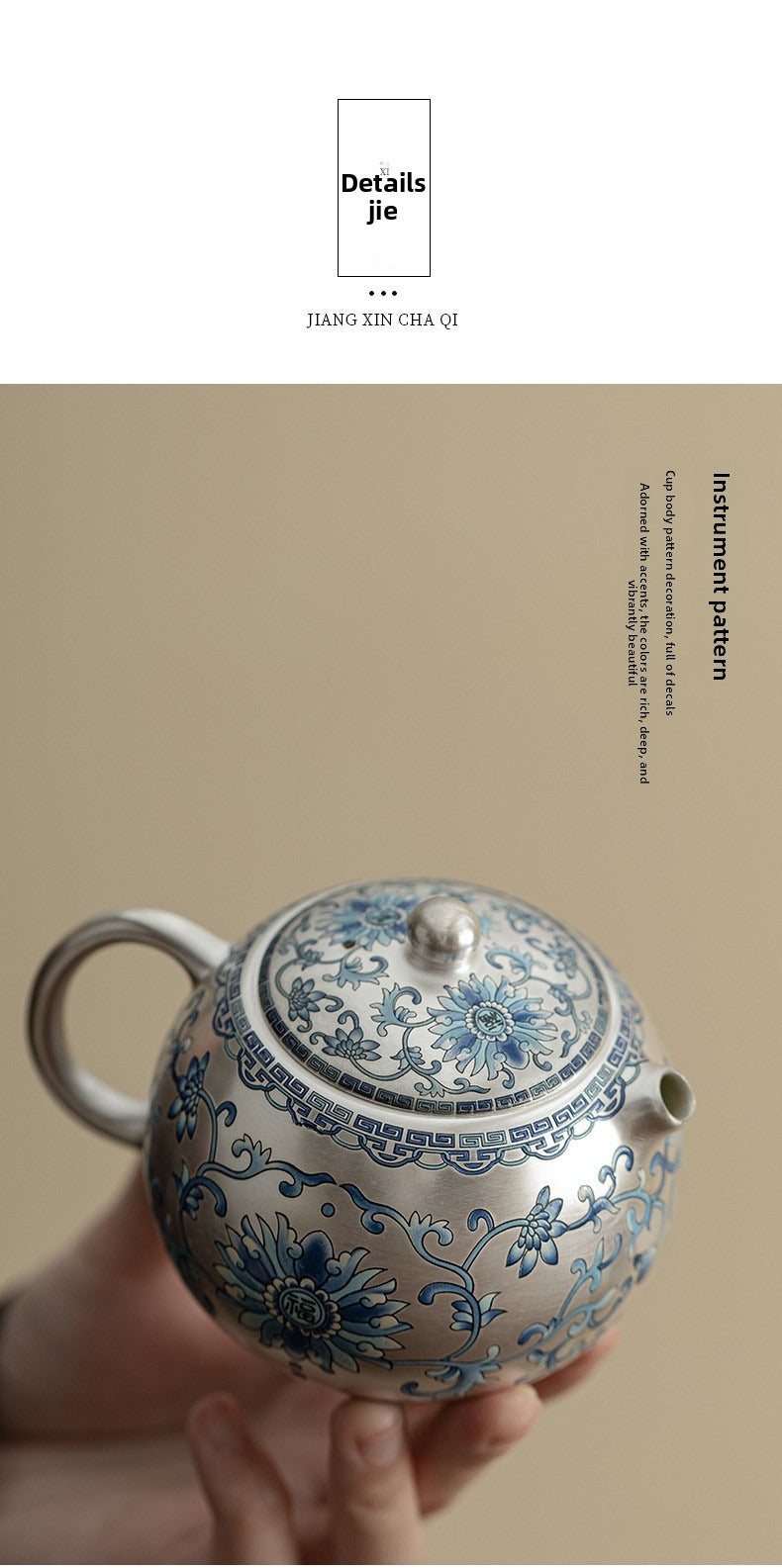Silver-Plated Ceramic Gongfu Tea Set (1 Pot, 2 Cups) – Gift Box Set Suitable for Elders, Superiors, Fathers, and Teachers
