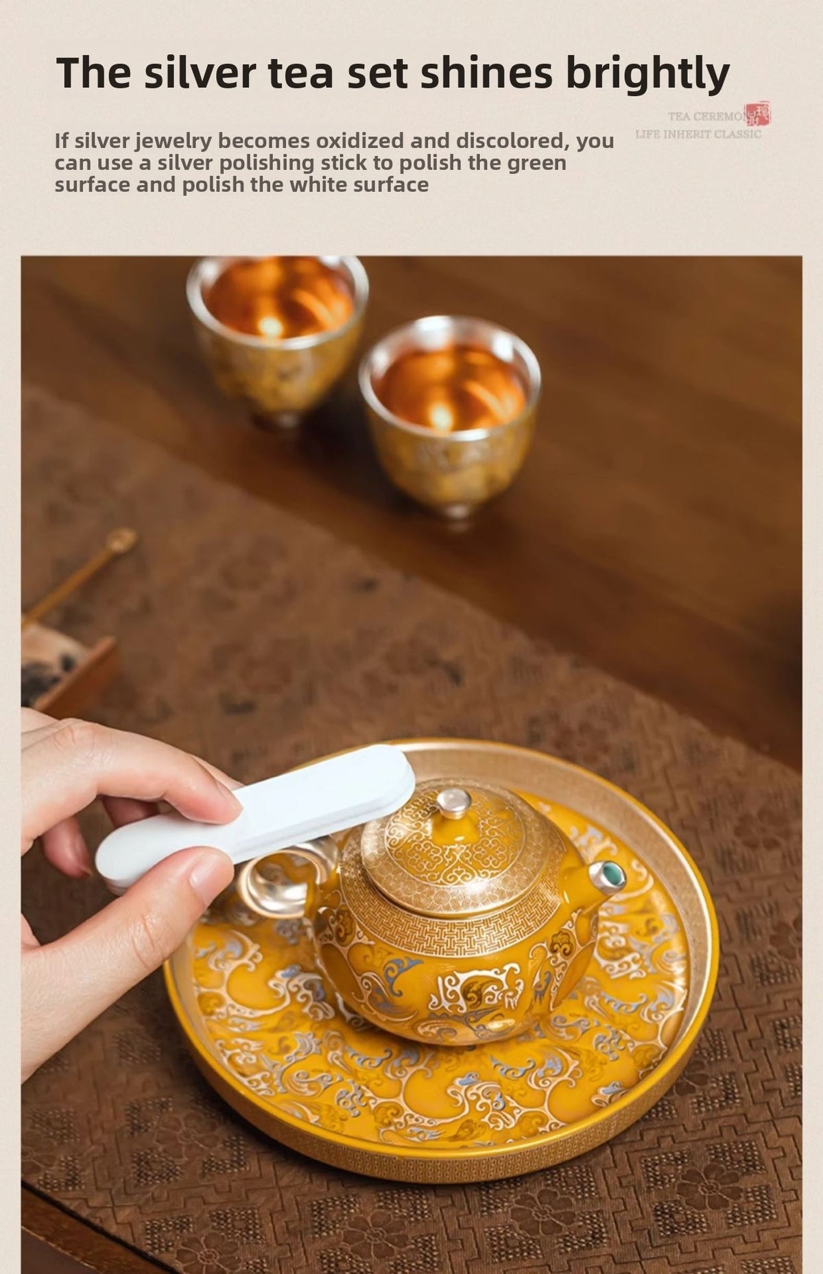 Premium "New Chinese Style" Silver-Plated Tea Set – Palace Museum & Dunhuang Cultural Creative Design – Ideal for Gongfu Tea, Elders, Superiors, or Housewarming Gifts