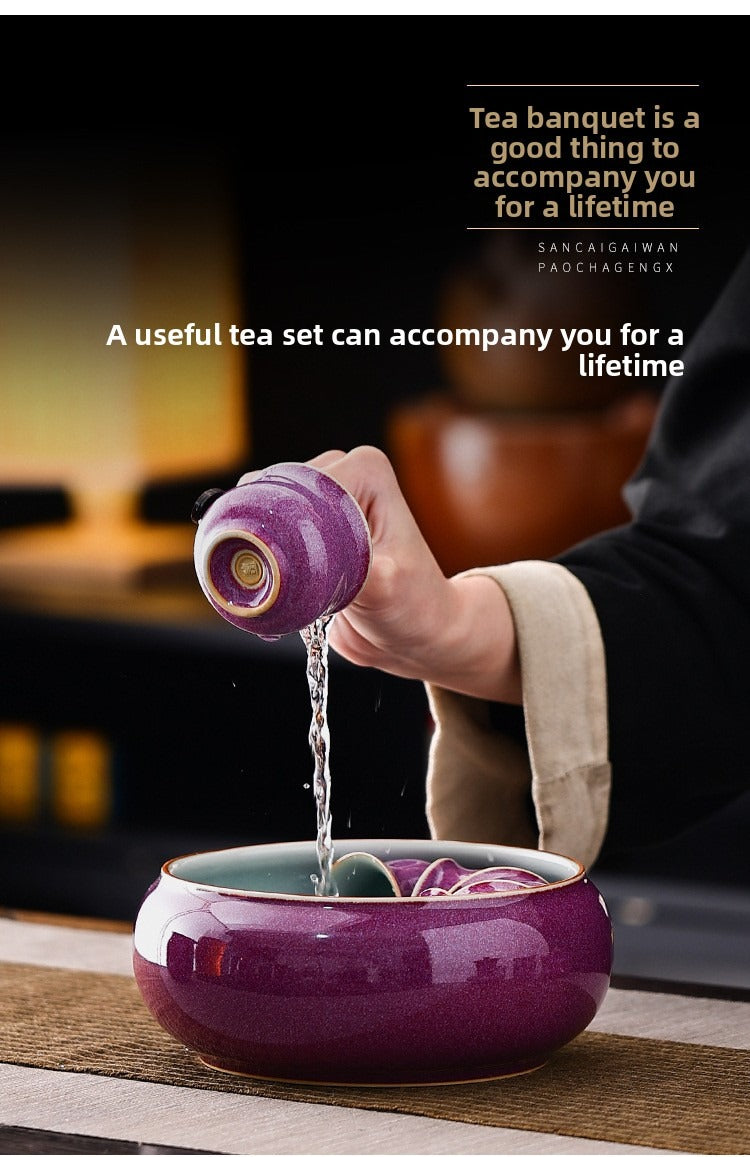 Master-crafted Kung Fu tea set—premium gift set suitable for home brewing or high-end business gifting.