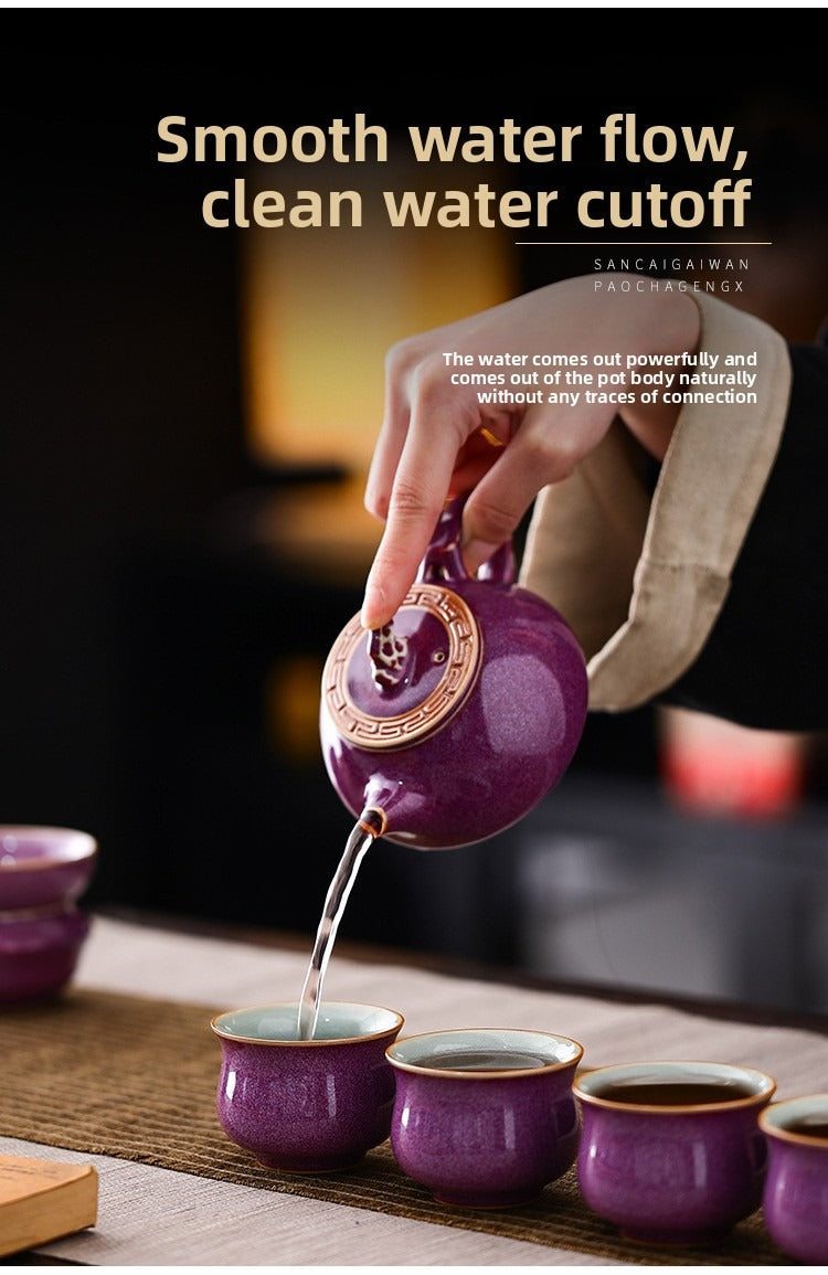 Master-crafted Kung Fu tea set—premium gift set suitable for home brewing or high-end business gifting.