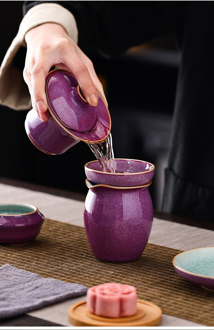 Master-crafted Kung Fu tea set—premium gift set suitable for home brewing or high-end business gifting.