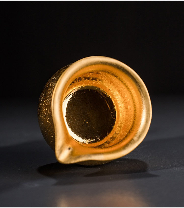 Gilt-Accented Jian Ware Gongfu Tea Set