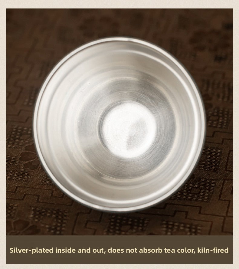 Premium "New Chinese Style" Silver-Plated Tea Set – Palace Museum & Dunhuang Cultural Creative Design – Ideal for Gongfu Tea, Elders, Superiors, or Housewarming Gifts