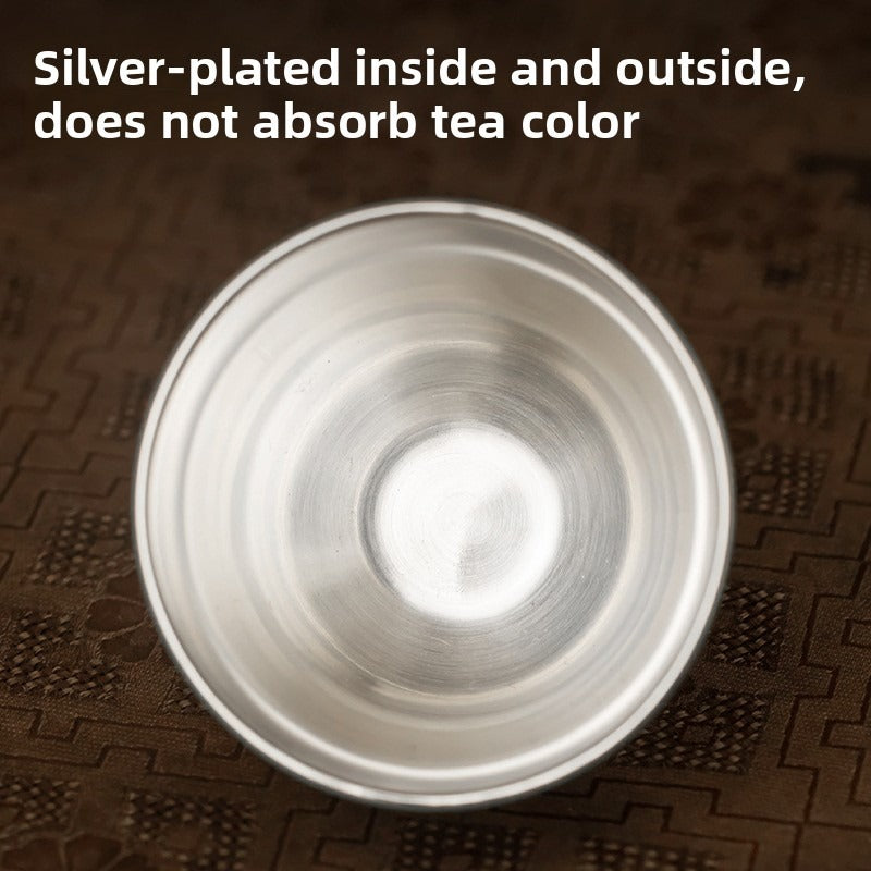 Premium "New Chinese Style" Silver-Plated Tea Set – Palace Museum & Dunhuang Cultural Creative Design – Ideal for Gongfu Tea, Elders, Superiors, or Housewarming Gifts