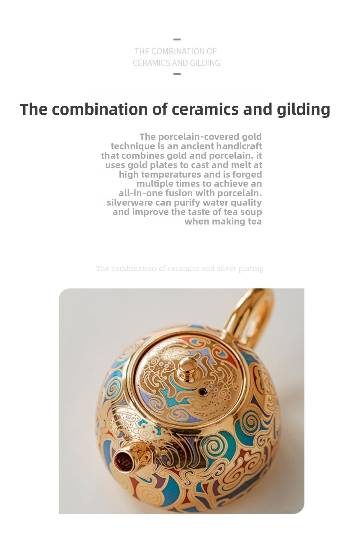 Artisan-Crafted Dunhuang-Inspired Gilded Tea Set (1 Teapot & 2 Cups) – Gift-Boxed Souvenir Set