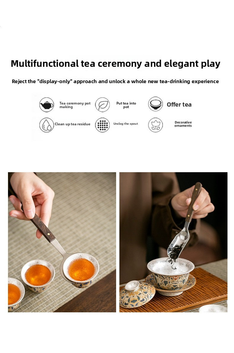 Premium Chinese-style Dunhuang-inspired silver-plated Kung Fu tea set; a high-end, vintage-style, "quiet luxury" gift box set suitable for brewing and enjoying tea—collector's grade.