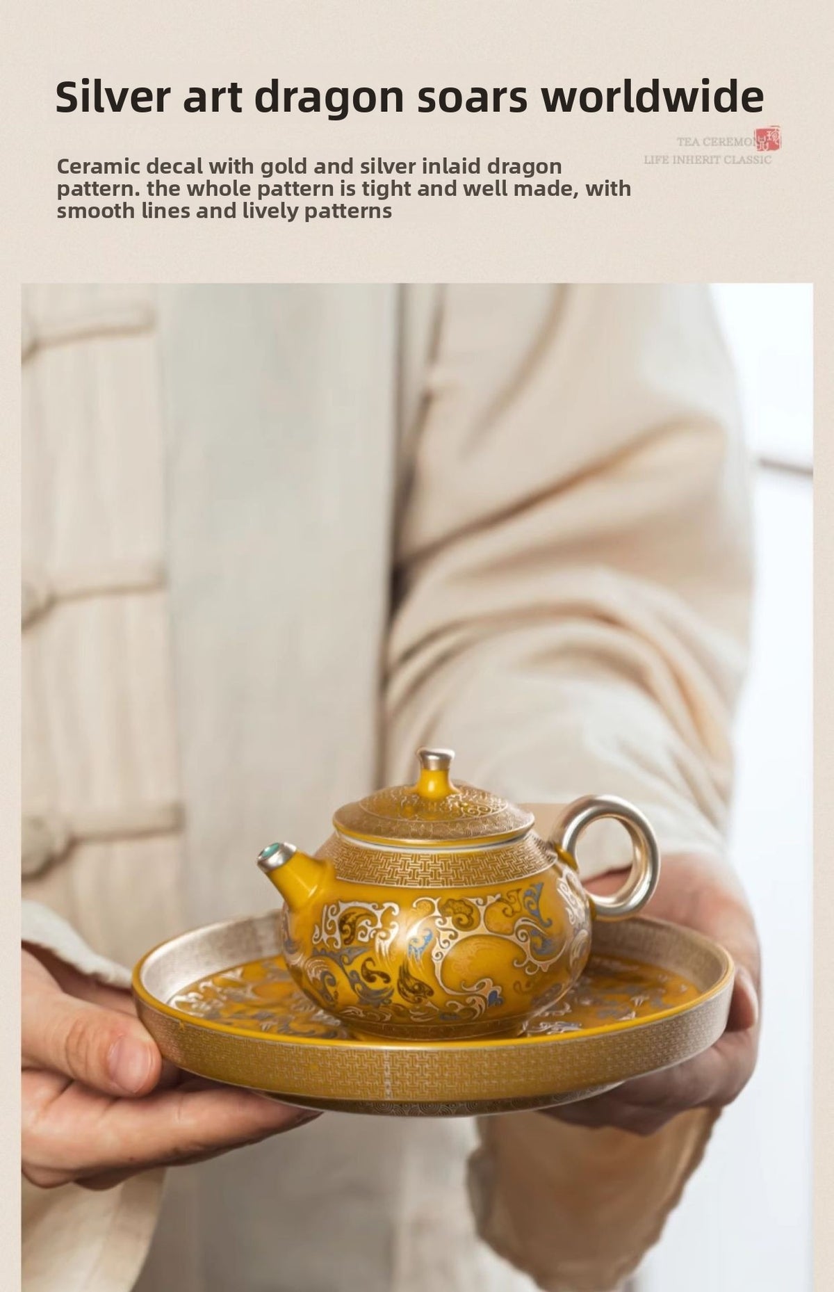 Premium "New Chinese Style" Silver-Plated Tea Set – Palace Museum & Dunhuang Cultural Creative Design – Ideal for Gongfu Tea, Elders, Superiors, or Housewarming Gifts